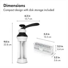 Conjunto de 14 Peças para Biscoitos OXO Good Grips, Prensa para Biscoitos com 12 Discos de Aço Inoxidável e Estojo de Ar