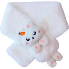 Cachecol Aquecedor para Meninas Ruby&Tang, Cachecóis de Coelhinho para Crianças, Cachecóis de Pelúcia para Uso Externo,