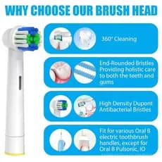 Cabeças de Escova de Dentes de Reposição Compatíveis com Oral B Braun, 12 Peças de Cabeças de Escova Elétrica Profission