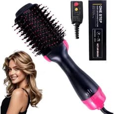 Escova Secadora de Cabelo 4 em 1 - Escova Secadora de Cabelo de Cerâmica Iônica e Titânio, adequada para secagem sem fri