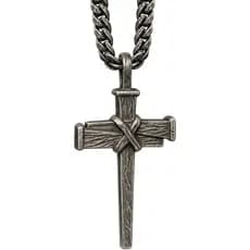 Colar de Cruz Masculino da Hero Company - "Pregado à Cruz Galates 2:20" - Colar Cristão em Aço Inoxidável - Ajuda a Comb