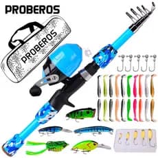 Conjunto de vara de pesca para iniciantes, Mini vara de isca, cor de espuma, conjunto de bolsa para vara de pesca maríti