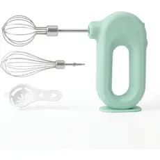 Mini Batedeira Sem Fio Colorida, Batedeira de Ovos Portátil Recarregável por USB, 4 Velocidades e 2 Batedores, Batedeira
