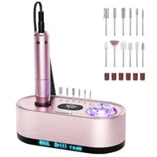 JOSGLOI Lixa Elétrica para Unhas 40000RPM, Kit Profissional, Máquina de Perfuração com Display LCD, Polidor de Unhas de