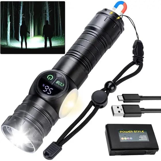 Lanterna Recarregável de Alto Lúmen, Ewenele 990.000L, Lanterna LED de Alto Lúmen, Lanterna Portátil Super Brilhante com