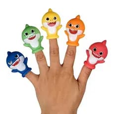 FJUH Conjunto de 5 peças Fantoche de dedo da família Little Shark, brinquedo de presente de aniversário, adequado para g