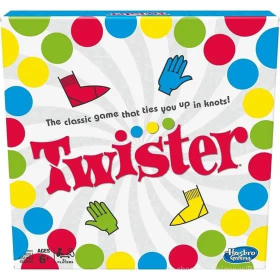 Jogo de Tabuleiro Clássico Hasbro Twister Party para 2 ou Mais Jogadores, Jogo para Interior e Exterior para Crianças a