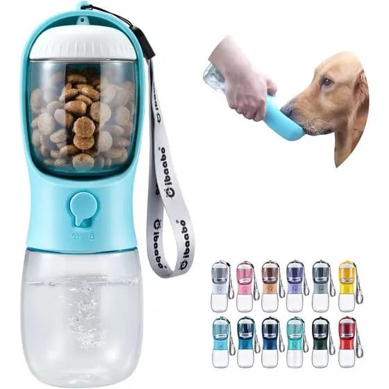 Garrafa de água para cães Cibaabo com recipiente para comida, tigela de água portátil para filhotes, dispensador portáti