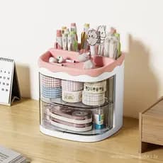 Porta-lápis, Organizador de Canetas, Porta-lápis para Mesa, Organizador de Mesa com Gaveta para Escola, Casa, Materiais