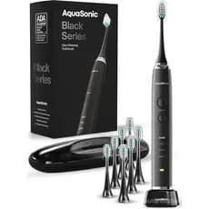 Escova de Dentes Elétrica Aquasonic Black Series Ultra Whitening – Escova de Dentes Elétrica Aprovada pela ADA – 8 Cabeç