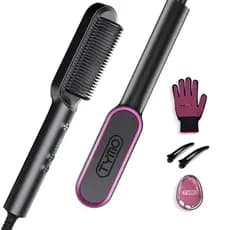 Escova alisadora de cabelo, escova alisadora circular TYMO, pente alisador de cabelo feminino, possui ajuste de temperat