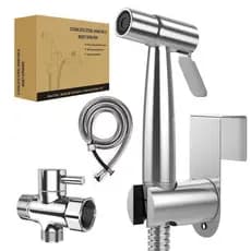 Irrigador portátil, conjunto de irrigador em aço inoxidável (com mangueira), limpador de fraldas de bebê, adequado para