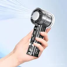 Ventilador Portátil de Mão, Velocidade Ajustável (1-100), Ventilador Pessoal Recarregável com Função de Resfriamento