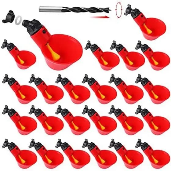 24 Pacotes De Copos De Água Para Frango , Aves , Regador Automático De DIY , Codorna , Pato , Pássaro