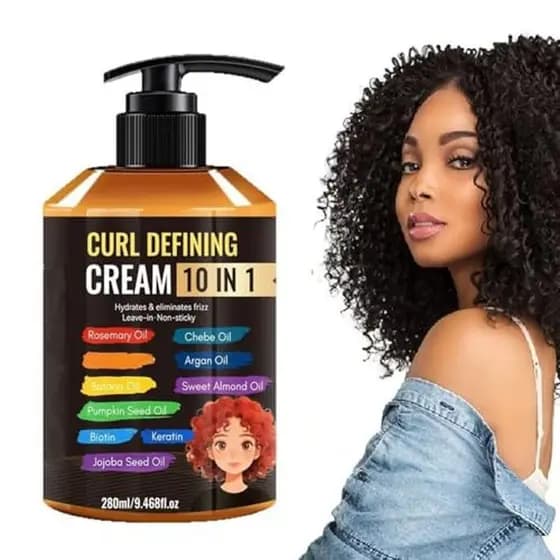 Creme Definidor De Cachos (9.46 Fl Oz) Curling Anti-Frizz Para Melhorar Os Cabelos Ondulados E Encaracolados , Máscara H