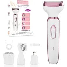 Depilador Elétrico Feminino, Aparador de Biquíni 4 em 1, Depilador Recarregável, Adequado para Rosto, Pernas, Axilas e C