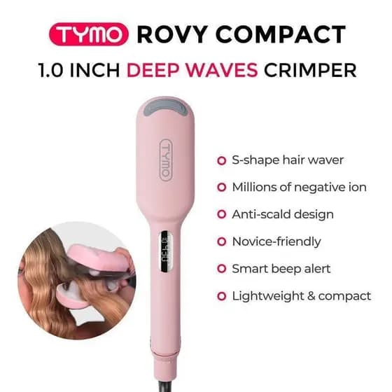 Modelador de cabelo compacto Tymo Rovy, modelador e modelador de cachos, ferramenta de modelagem de cabelo com forma