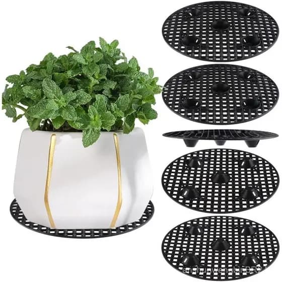 6 suportes para plantas em formato de copo redondo, suportes de alta resistência, suportes para plantas de plástico