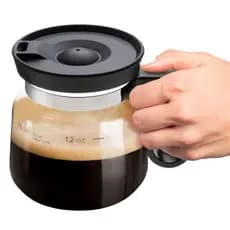 Copo de café de vidro de 16 onças, em formato de máquina de café, 4 polegadas de altura - design compacto de chaleira, c