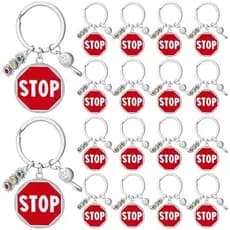 Jetec 24 Pcs Crossing Guard Presentes Para Mulheres Homens Apreciação Segurança Stop Sign Chaveiros Bulk School Crosswal