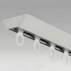 Cortina De Alumínio Em Forma De V Divisor De Sala Teto Trilho De Trilhos Chuveiro Para De Estar Quarto (Branco , 1.4 M (