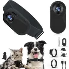 Câmera para coleira de gato 1080P, 170 graus °       Uma coleira para cães com lente grande angular não é necessária, mi