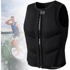 Colete de Natação Masculino FOVIGUO, Colete de Segurança, Colete de Snorkeling Respirável com Zíper, Adequado para Naveg