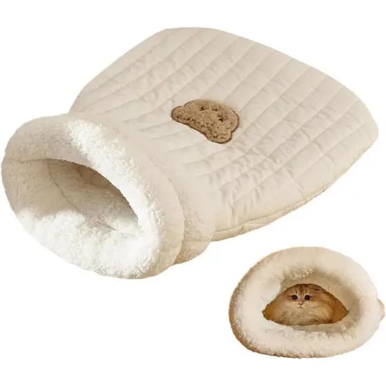 Saco de dormir para gatos - cama de linho lavável, projetada para fácil manuseio