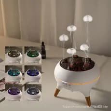 Difusor de óleos essenciais com luzes LED dinâmicas de efeito de água, umidificador com efeito de água, difusor de ar