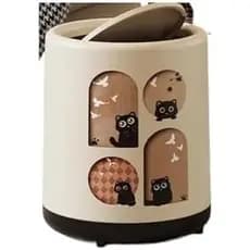 Lixeira Elegante De Desenho Animado De 13L Para Sala De Estar , Banheiro E Quarto-Com Rodas Móveis (Coberto Sem Whee)