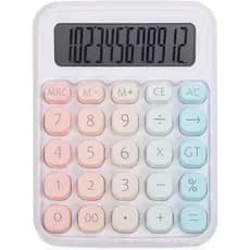Calculadora mecânica, calculadora de mesa colorida e fofa, botões grandes, fácil de operar, funções básicas, tela grande