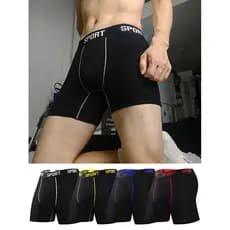 Roupa interior esportiva masculina de secagem rápida Anti-desgaste pernas pele-amigável respirável elástico estendido Bo