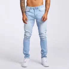 Calça jeans masculina AliExpress, estoque pronto, na moda, preta, Slim fit, cintura média, microelástica, calça Skinny m
