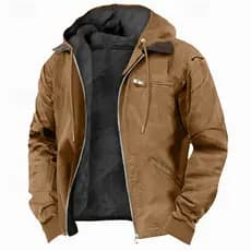 Roupas masculinasCasaco casual masculino com capuz em moletom com forro, zíper e bolsos - disponível em estoque - roupas