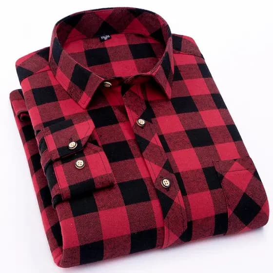 Roupas masculinas de tamanho grande versão masculina xadrez camisas casuais escovadas camisas de manga comprida na moda