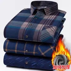 Inverno dupla face velo camisa térmica masculina velo extra grosso verificado camisa extra gordura Plus Size roupas de m