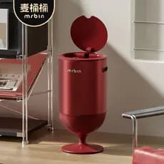 [Barril de trigo] Lixeira para sala de estar, quarto doméstico, cozinha, banheiro, Sensor inteligente, copo de vinho, lu