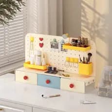 Prateleira para placa de buraco de mesa com gaveta, mesa de armazenamento sem perfuração, caixa de armazenamento de mesa