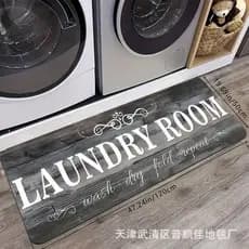 Tapete absorvente para máquina de lavar, tapete americano para porta de entrada com letras, banheiro, cozinha, tapete lo