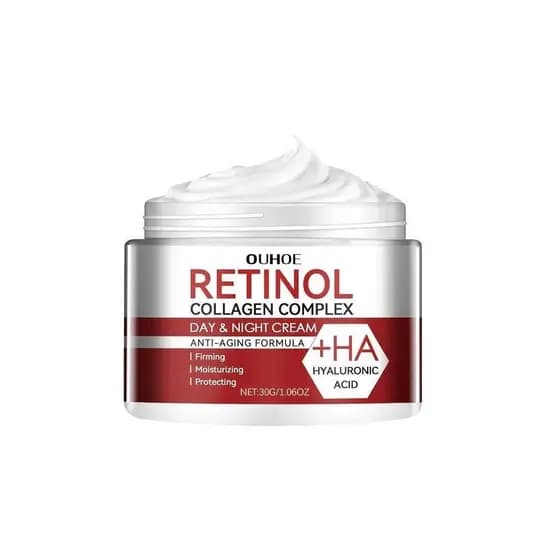 Creme de Dia e Noite com Complexo de Retinol e Colágeno AMALIA, Fórmula Antienvelhecimento com Ácido Hialurônico, 1,06 O
