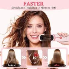 Escova Alisadora Sem Fio - Escova de Cabelo Portátil para Viagem - Aquecimento Rápido em 30 Segundos - Escova Alisadora