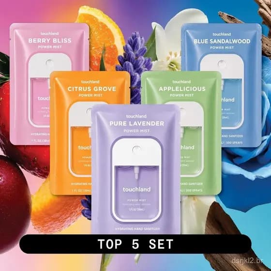 Spray desinfetante para mãos Touchland, conjunto premium-5x1FLOZ PHKY