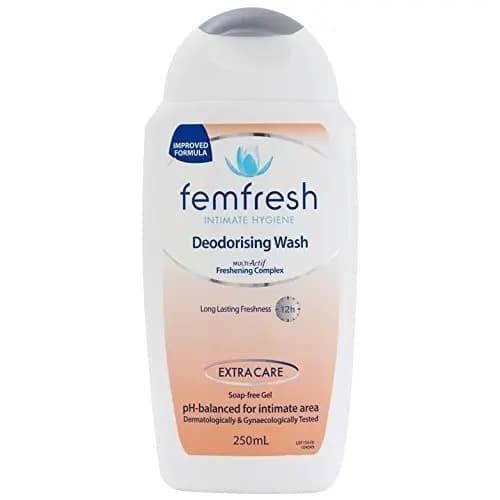 A loção desodorante Femfresh proporciona frescor duradouro por 12 horas, 250ml, produto australiano RT1J.