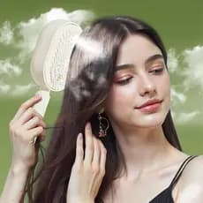 Escova de Vapor Elétrica para Cabelo, Escova de Ar com Spray Elétrico para Mulheres, Escova de Cabelo Recarregável com S