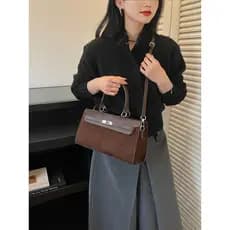 Retro fosco couro Kelly saco feminino Commuter portátil ombro mensageiro saco High-End simples All-Match grande @-