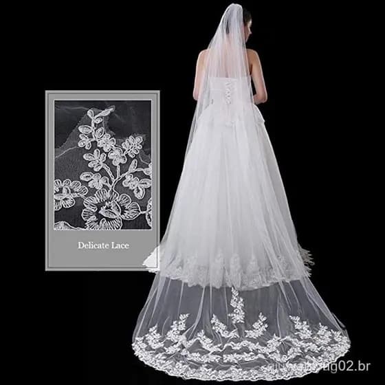 Véu Feminino Estilo Coreano para Viagens e Fotografia, Super Longo, Macio, Luxuoso para Noivas, Casamento RPHG MDNW PJ8O