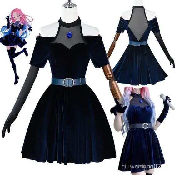 Fantasia de Cosplay Anime Alien Palco Mizi, Saia de Veludo, Vestido Feminino, Uniforme para Festa de Halloween e Apresen