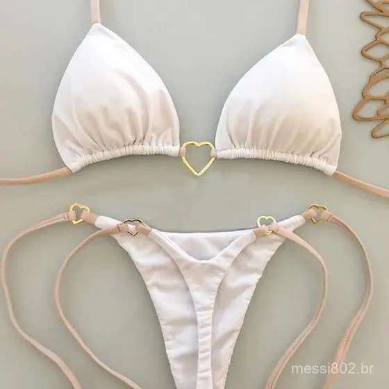 Novo biquíni feminino, biquíni de cor sólida, maiô feminino de cintura baixa, maiô de renda com design moderno. NJUA