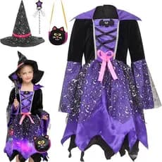 2026 Novo Fantasia de Halloween Infantil, Fantasia de Cosplay de Personagem de Anime, Fantasia de Bruxa Brilhante WUV SF