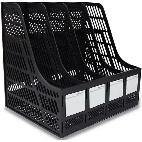 Organizador de Revistas Robusto para Mesa, Pasta com 4 Compartimentos, Suportes para Arquivos, Divisórias de Plástico, A